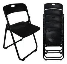 Set De 4 Sillas Plegables Reforzadas Negras Styrka Negro Sipl04