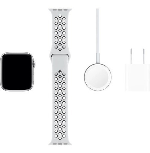 Apple Watch Series 5 44mm Silver, Black Nike 12x S/juros