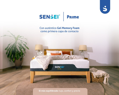 Sensei Colchón King Size Memory Foam En Caja Modelo Prime