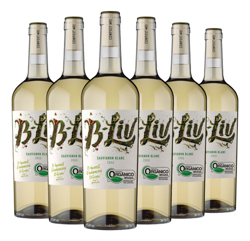 Kit Vinho Branco B-liv Orgânico Sauvignon Blanc 750ml 06 Uni