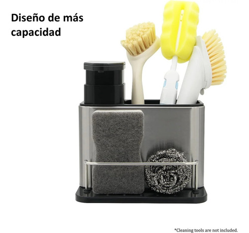 Dispensador De Jabón Y Porta Esponja Organizador 3 En 1