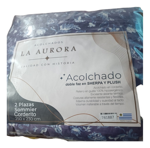 Acolchado Reversible Aurora 2 Plazas Sherpa Y Corderito