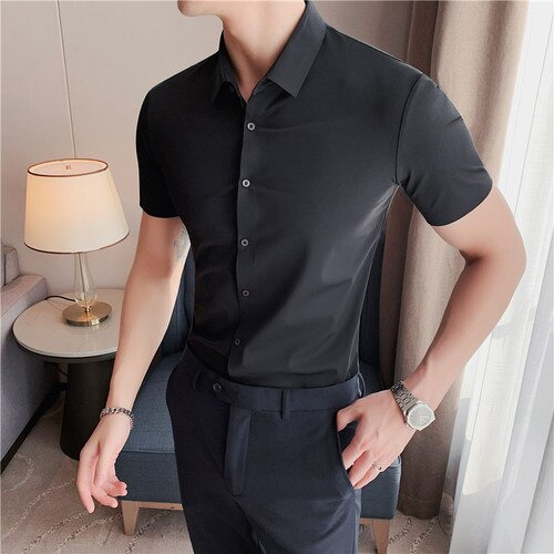 Camisas Hombre Lujo Negocios Casual Ropa Formal Blusas