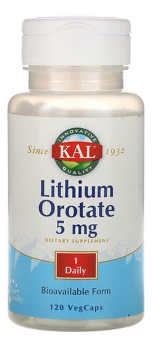 Orotato de litio Kal 5 mg - 120 cápsulas veganas