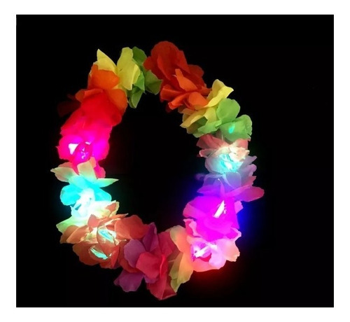 Cotillon Collares Hawaianos Luminosos Led X 20 Unidades