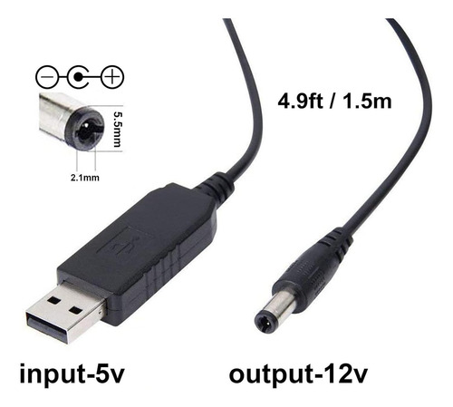 Cable Usb 5v A 12v Plug