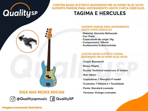 Baixo Elétrico Passivo 4 Cordas Tagima Memphis MB-40 Sonic Blue