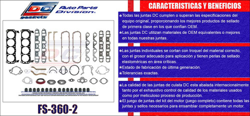 Juntas Motor Completo Para Ford E-350 Van 5 V8 1980 1982 1 T