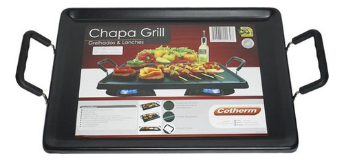 Chapa Grill Fogão Antiaderente Lanche Churrasco 46x32 2 Boca