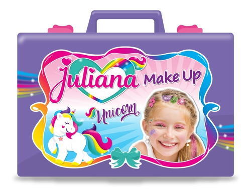 Imagen 1 de 5 de Valija Juliana Make Up Unicorn Maquillaje Grande Unicornio