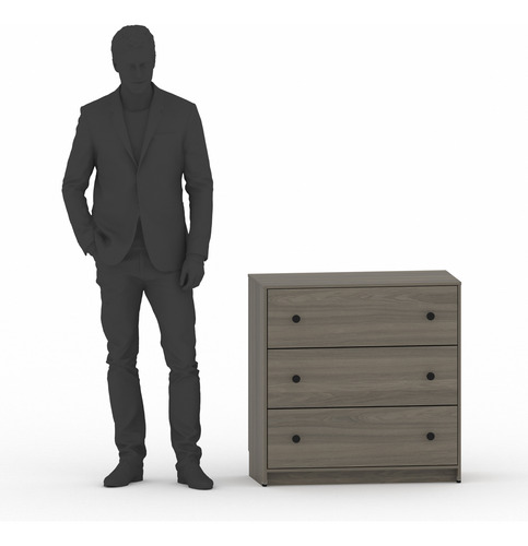 Cómoda - Modena, Mueble Armable Para Ropa De 3 Cajones Roble Touch