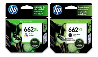 Kit De Tinta Hp 662xl Negro + Tricolor ( Mayor Capacidad ).