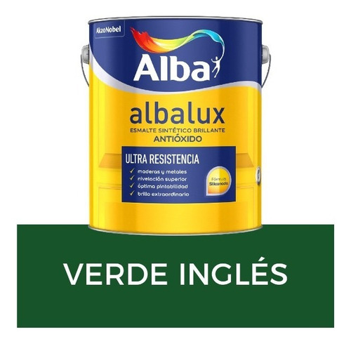 Esmalte Sintético Brillante Albalux 4 L Ambito Color Verde Inglés