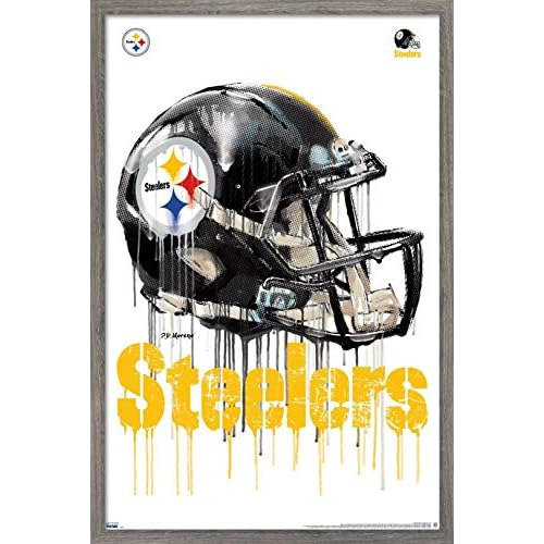 Póster De Pared  Drip Helmet  De Pittsburgh Steelers D...