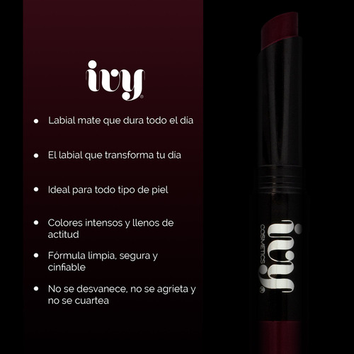 Labial Longwear Matte Lipstick Ivy Provocative Kiss