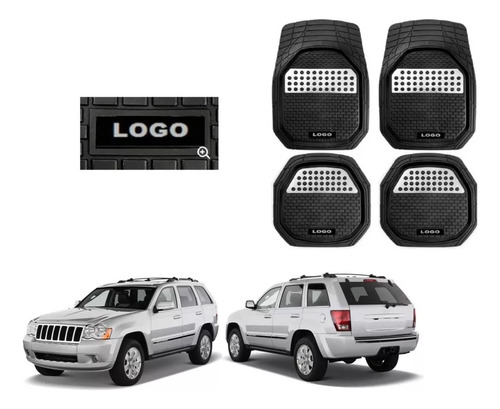 Tapetes 4pz Bandeja 3d Logo Jeep Grand Cherokee 2005 - 2010