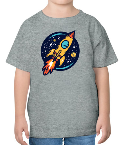 Playera Diseño De Cohete Viajando Por El Espacio