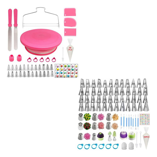 Kit De Decoración De Pasteles De 90 Piezas Y Juego De 130 Bo