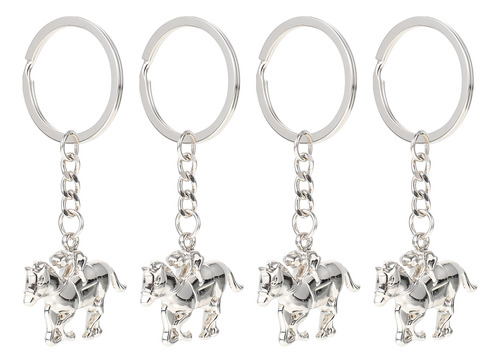 Llavero Ecuestre Horse Key Charms Con Cierre De Mosquetón, 4