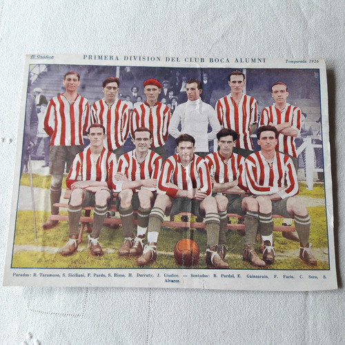 Poster 1° Division Club Boca Alumni Temporada 1926 Grafico