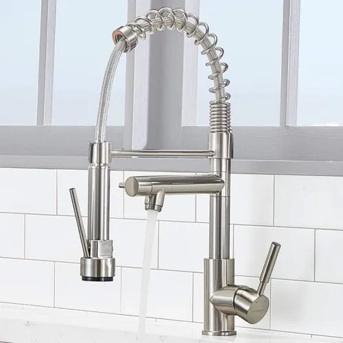 Torneira Gourmet Para Cozinha Inox Escovado Monocomando Cor Prateado