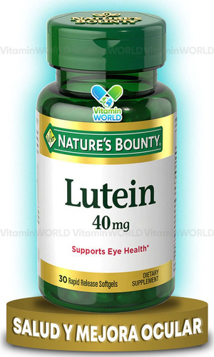 Nature's Bounty Luteína 40 Mg - 30 Softgels - Salud Ocular Sabor Sin Sabor
