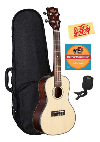 Kascg Solid Sitka Spruce Ukelele Concierto Bundle Funda Dvd