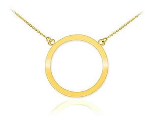 14 K Oro Amarillo Círculo De La Vida Colgante Collar De Karm