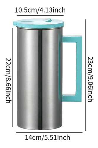 Jarra De Acero Inoxidable Carafe 1.8 L Botella De Agua Verde