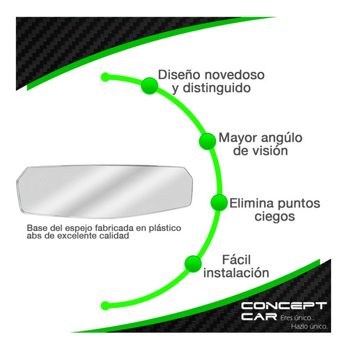 Espejo Retrovisor Extension Gran Angular Sin Marco Universaf