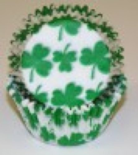100 Shamrock Print Cupcake Liners Baking Cups Tamaño