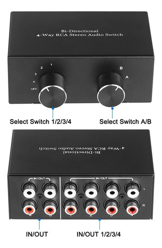 Canal De Sonido L/r De Audio Estéreo Rca Bidireccional De 4