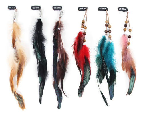 Extensiones De Clip De Pelo De Plumas Hechas A Mano, Extensi