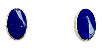 Comprar Aros Mini Ovalados Lapislázuli Plata Fina 925