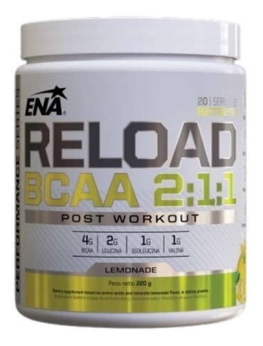 Reload Bcaa 2.1.1 Aminoacidos X220g Varios Sabores - Ena