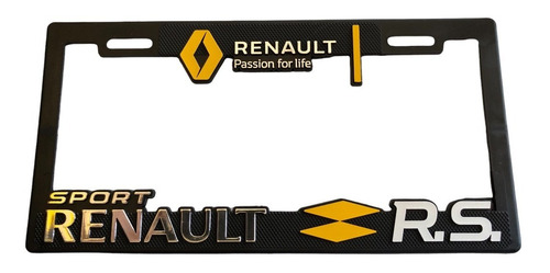 Par 2pz Porta Placa Hule Inyectado Figura Renault