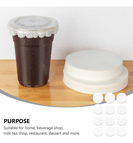 Papel Sellador Bubble Tea Cup, A Prueba De Fugas, Con Tapa,