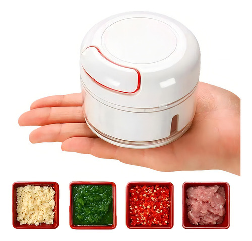 Mini Multiprocessador Triturador Manual 2 Laminas Inox Alho
