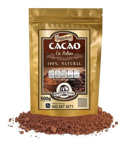 Cacao En Polvo 100% Natural Fino 500g De Chiapas