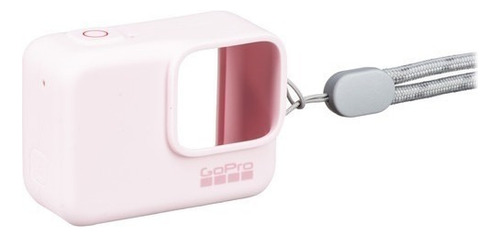 Funda de silicona con cordón para GoPro, color rosa