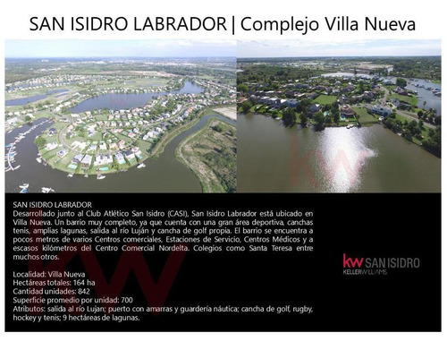 Lote | En Venta |al Golf|barrio San Isidro Labrador|villanueva|tigre