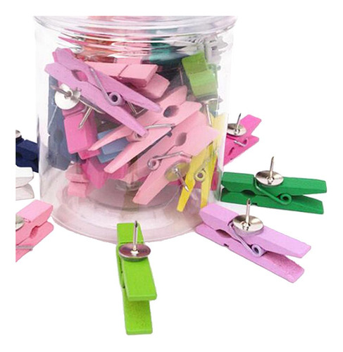 Pinzas De Madera De Colores 100x Para Ropa Con Pinzas Para