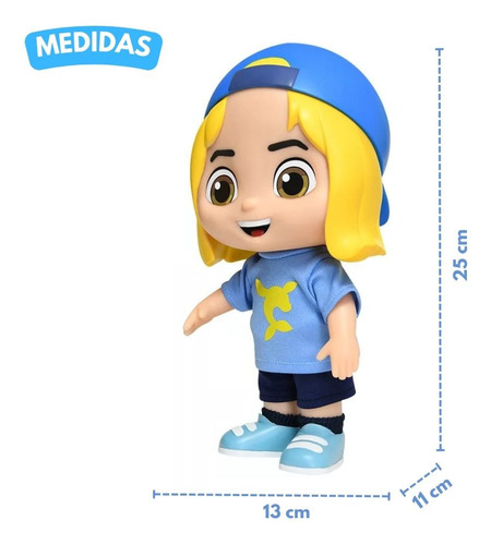 Boneco Luke Lucas Neto Infantil Os Aventureiros Vinil Azul