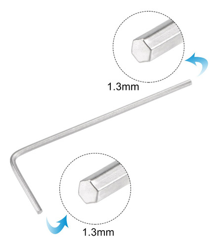 6 Llave Hexagonal Llave Allen Cabeza Plana 1.3mm 47mm Largo