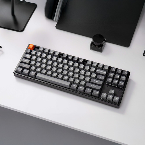 Teclado Mecanico Keychron K8 Max (k8mh3) 80% Tkl , 87 Keys , Full Ensamble , Rgb , Hotswap , Bluetooth / 2.4ghz / Cableado , Switch Keychon Super Brown , Ingles Us , Color Black