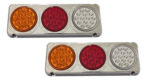 Stop Led Triple Camión Turbo Mediano Plano 42 Led Juego
