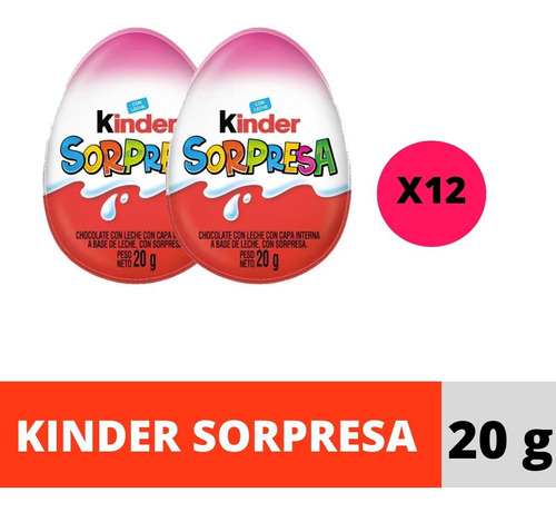 Huevo Kinder Nene/nena X12 Unidades *golosinas Del Sur*