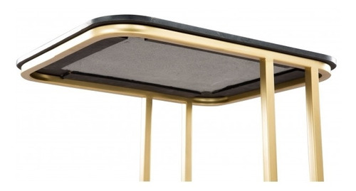 Mesa Lateral Alma Oro/negro Këssa Muebles