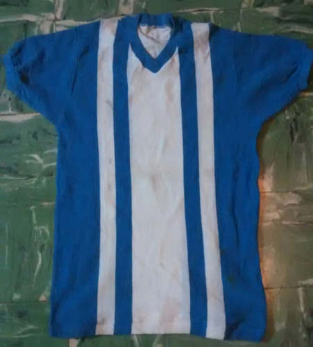 Antigua Camiseta De Pique - Blanca Y Franja Azul Años 70 Talle 38