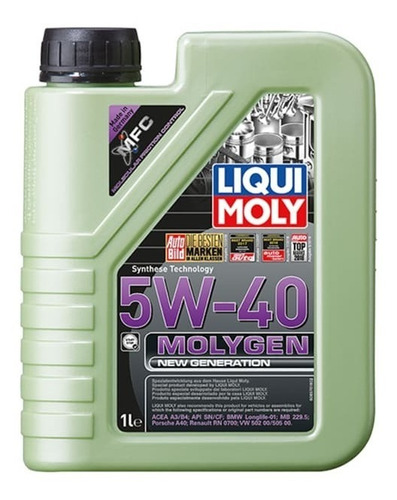 Aceite para motor Liqui Moly sintético 5W-40 para autos, pickups & suv